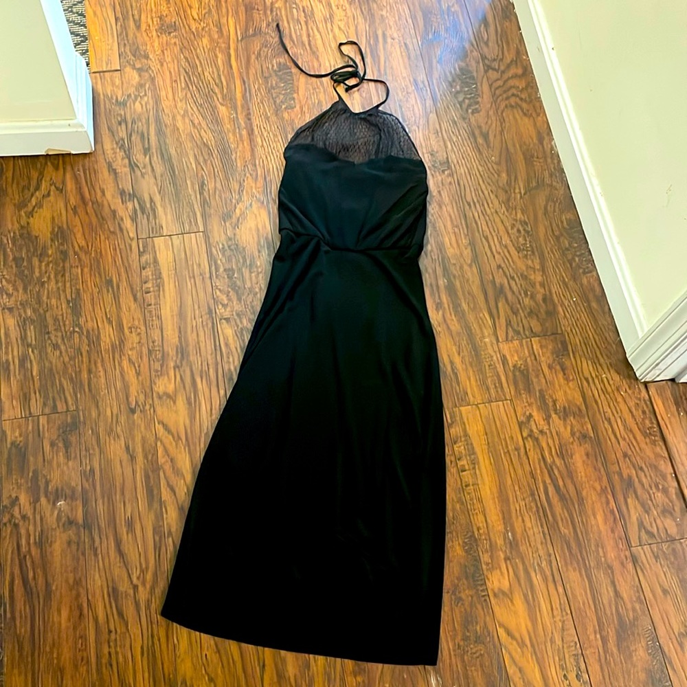 Hugo Buscati Lace Halter little black dress